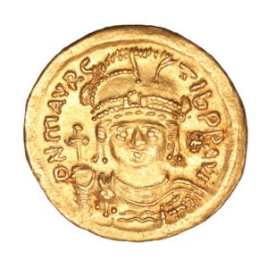 Byzantine Maurice Tiberius AD 582-602 Gold Solidus Constantinople