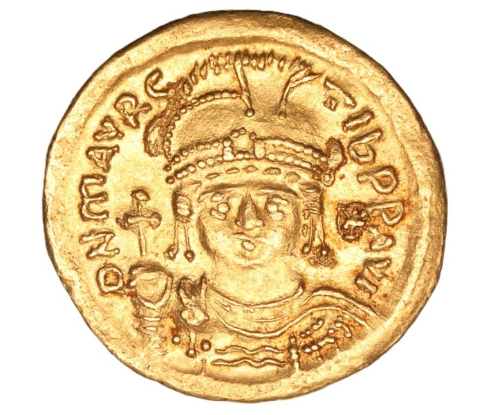 Byzantine Maurice Tiberius AD 582-602 Gold Solidus Constantinople