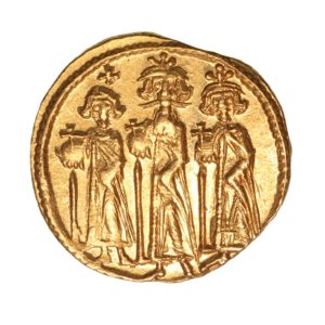 Byzantine Heraclius, Heraclius Constantine, Heraclonas AD 610-641 Gold Solidus Constantinople