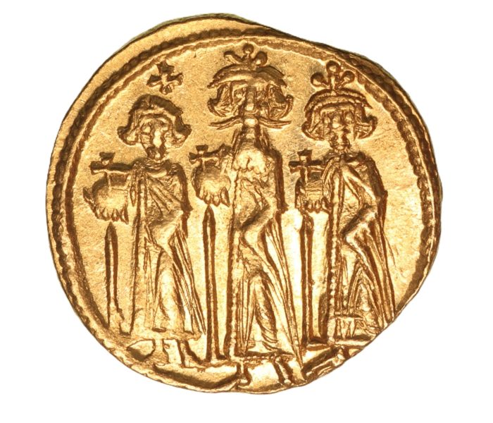Byzantine Heraclius, Heraclius Constantine, Heraclonas AD 610-641 Gold Solidus Constantinople