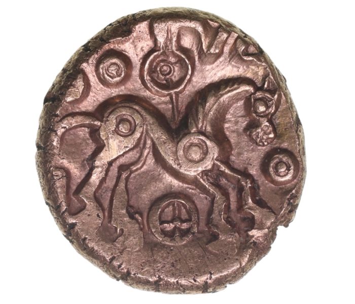 Catuvellauni 1st Century BC Gold Stater Whaddon Chase Pole Wheel type *Extremely Rare*