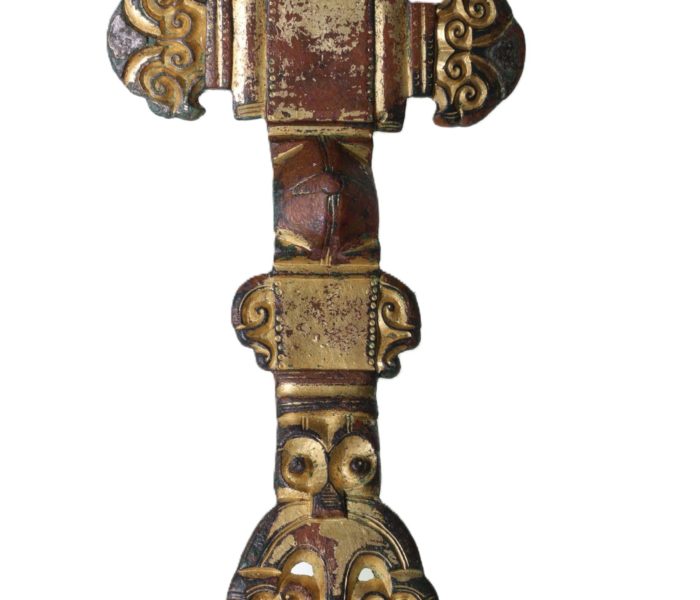 Anglo Saxon Gold Gilded Chip Carved Cruciform Brooch 6th-7th Century AD