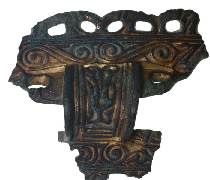 Anglo Saxon Gold Gilded Chip Carved Supporting Arm Brooch 6th-7th Century AD (Copy)