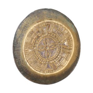 Anglo Saxon Pair of Large Gold Gilded Chip Carved Saucer Brooches 6th-7th Century AD