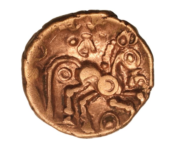 Catuvellauni Addedomaros 45-25 BC Gold Quarter Stater