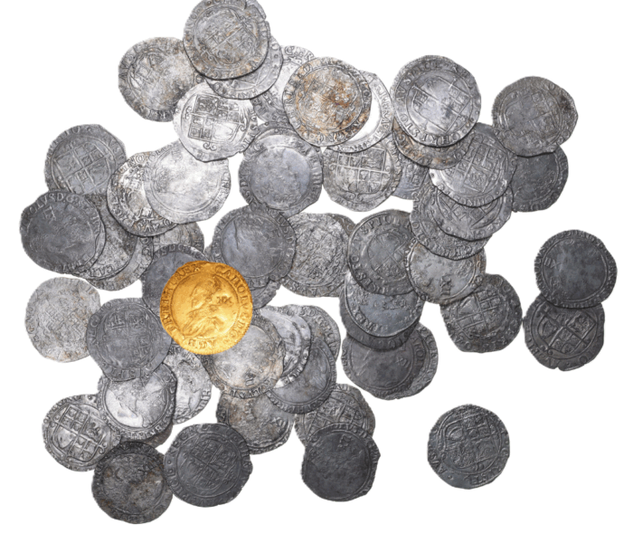 *The Poorton Hoard* Charles I AD 1625-1649 1 Gold Unite and 60 Silver Shillings