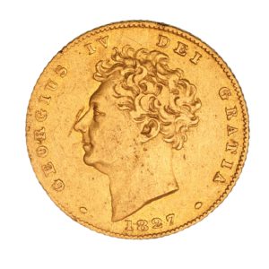 George IV AD 1820-1830 Gold Half Sovereign AD 1827