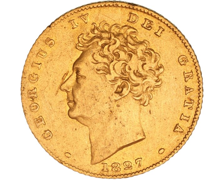 George IV AD 1820-1830 Gold Half Sovereign AD 1827