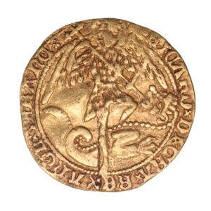 Richard III AD 1483-1485 Gold Angel Mintmark Boars Head *Extremely Rare*