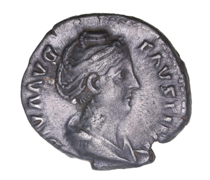 Diva Faustina wife of Antoninus Pius AD 138-161 Silver Denarius Rome * British Find*