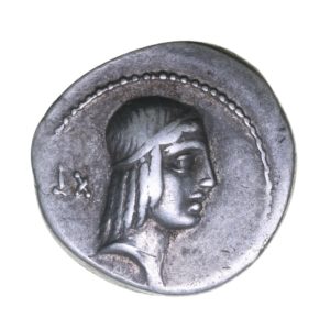 Roman Republic L. C. Piso and L. Frugi 90 BC Silver Denarius