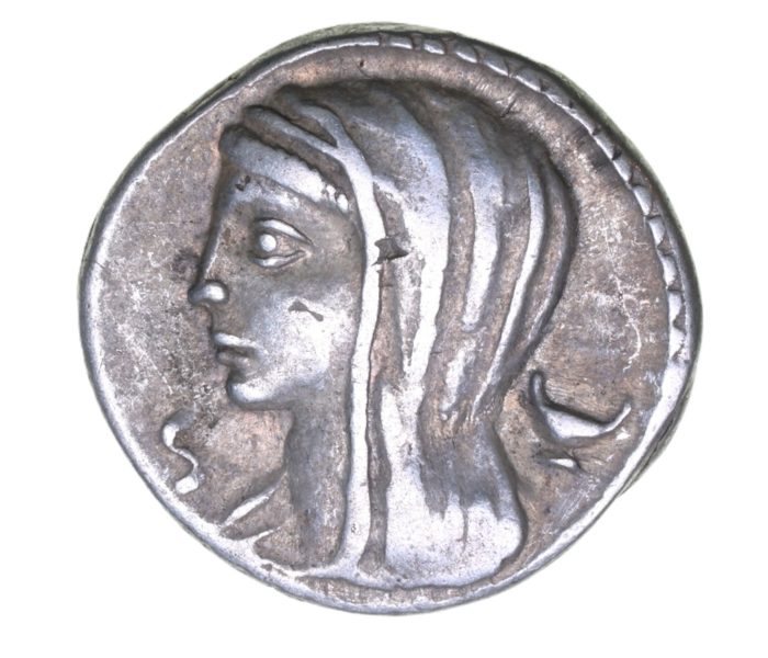 Roman Republic L. Cassius Longinus 63 BC Silver Denarius