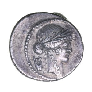 Roman Republic P. Clodius M.f. 42 BC Silver Denarius