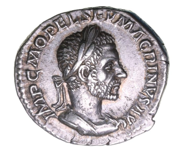Macrinus AD 217-218 Silver Denarius Rome