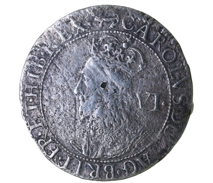 Charles I AD 1625-1649 Silver Sixpence Nicholas Briots 2nd Milled issue