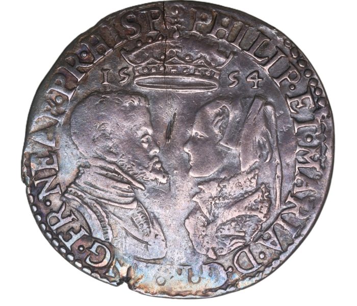 Philip & Mary AD 1554-1558 Silver Shilling