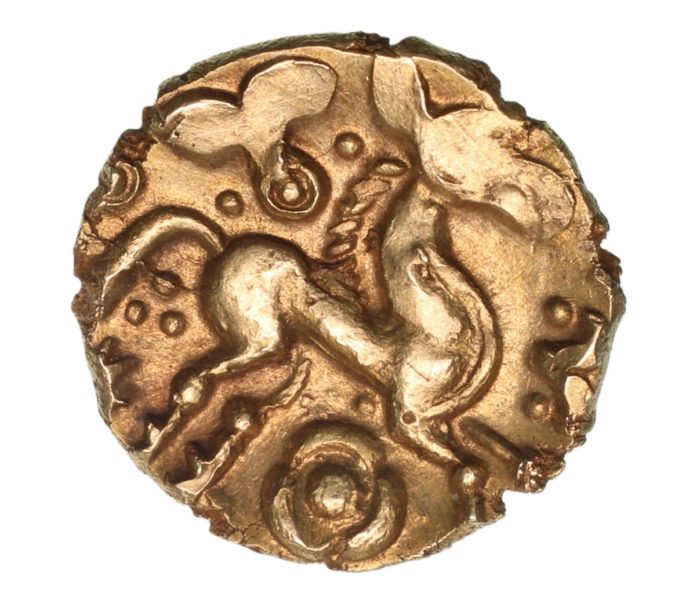 Catuvelluni 45-40 BC Gold Quarter Stater Rose Wings type *Extremely rare*