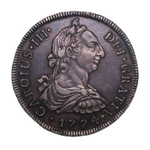 Spanish Colonial Charles III AD 1759-1788 Silver 8 Reales Lima