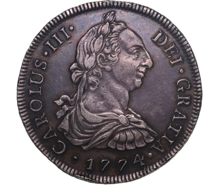 Spanish Colonial Charles III AD 1759-1788 Silver 8 Reales Lima