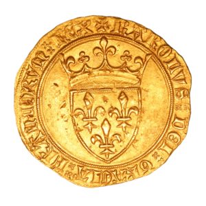 France Charles VI (The Mad) AD 1380-1422 Gold Ecu D'or