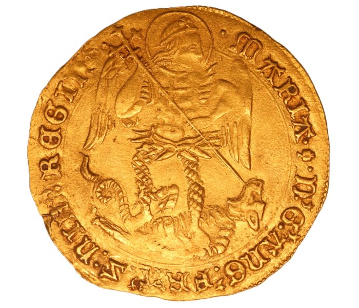 Mary AD 1553-1554 Gold Angel