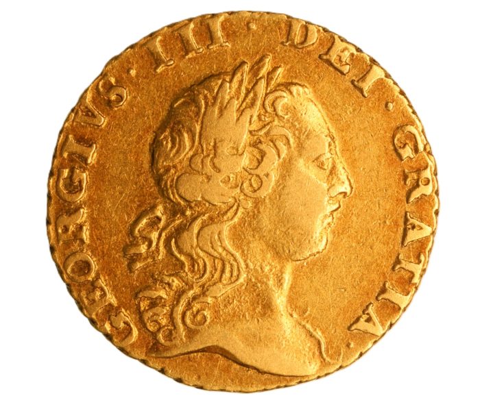 George III AD 1760-1820 Gold Quarter Guinea AD 1762
