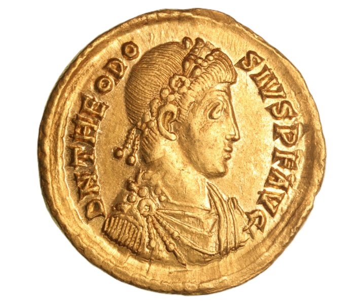 Theodosius I AD 379-395 Gold Solidus Thessalonica