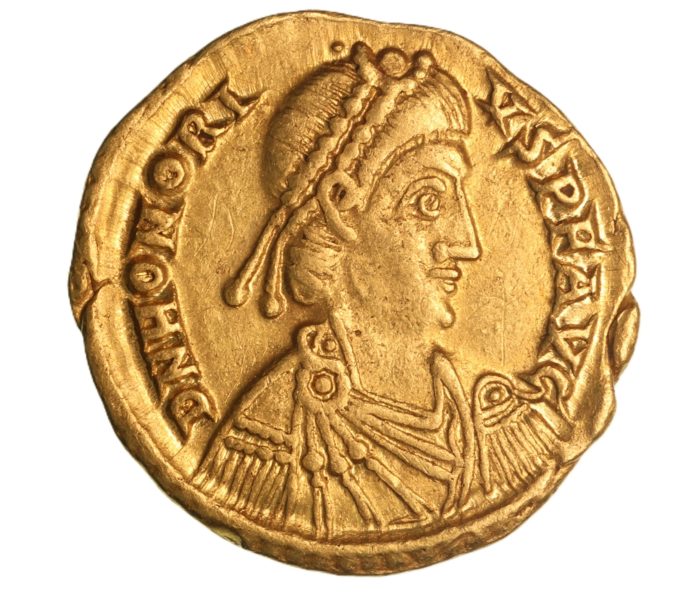 Honorius AD 393-423 Gold Solidus Ravenna
