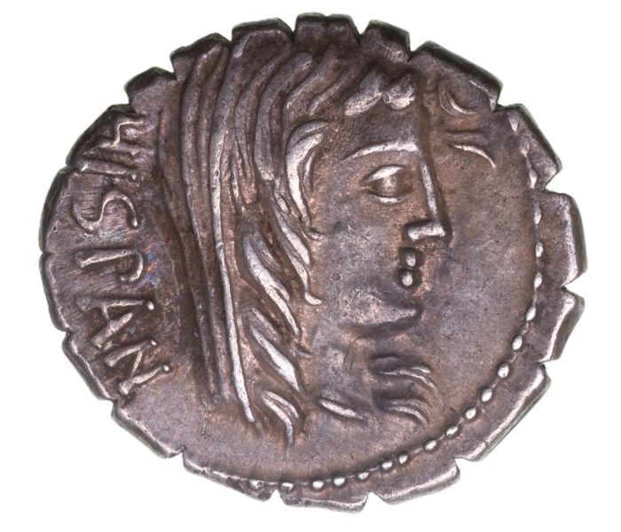 Roman Republic A. Postumius Af Sn Albinus 81 BC Silver Denarius