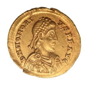 Honorius AD 393-423 Gold Solidus Milan