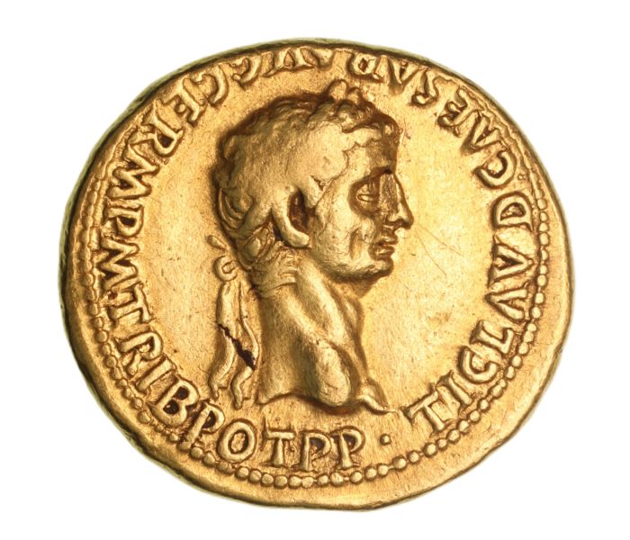Claudius & Agrippina Junior AD 41-54 Gold Aureus Lugdunum *Rare*