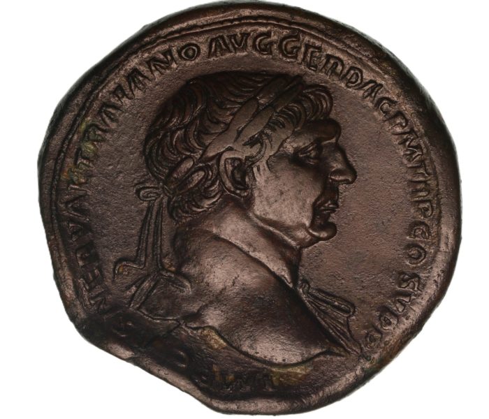 Trajan AD 98-117 Bronze Sestertius Rome *Wonderful portrait*