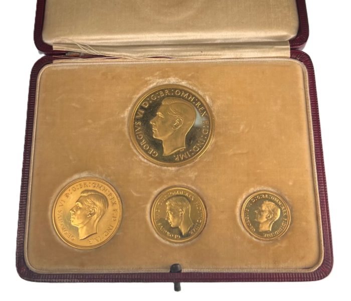 George VI AD 1937 Proof Set Five pounds to Half-sovereign (4 coins) FDC