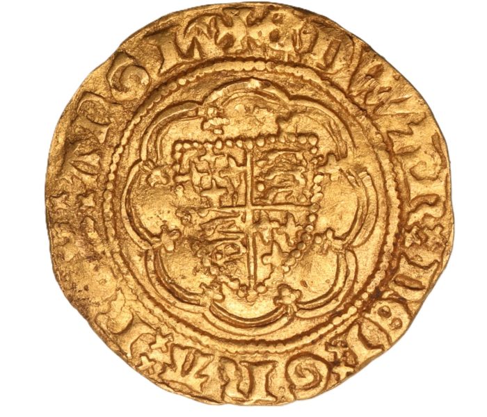 Edward III AD 1327-1377 Gold Quarter Noble Treaty Period AD 1361-9