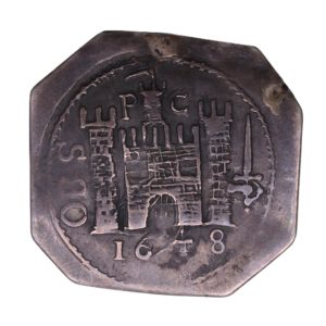 Charles I AD 1625-1649 Silver Shilling Pontefract AD 1648 English Civil War Siege Piece