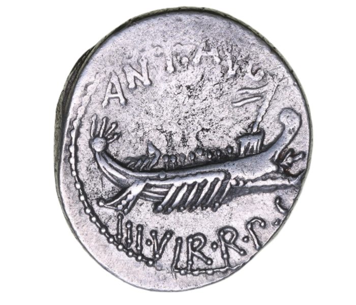 Roman Imperatorial Mark Antony 31 BC Silver Denarius