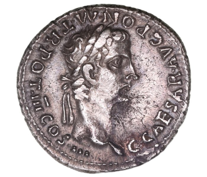 Caligula AD 37-41 Silver Denarius with Divus Augustus