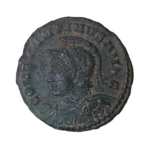 Constantine I AD 307-337 Bronze Follis London Wolf and twins on shield  *Excessively Rare*