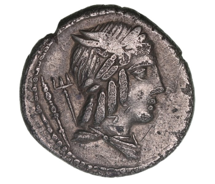 Roman Republic L. Julius Bursio 85 BC Silver Denarius