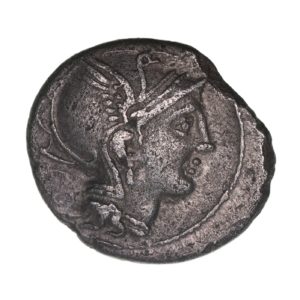 Roman Republic AC Pulcher, T Mallius 111-110 BC Silver Denarius