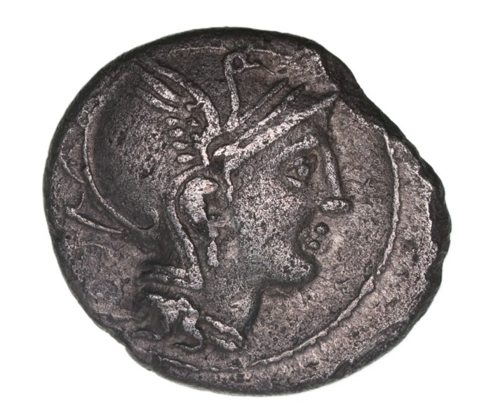 Roman Republic AC Pulcher, T Mallius 111-110 BC Silver Denarius