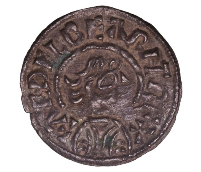 Kings of Wessex Aethelberht AD 858-865 Silver Penny Bust right / Voided Cross