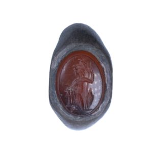 Roman Silver Finger Ring with Carnelion Stone 2nd/3rd Century AD