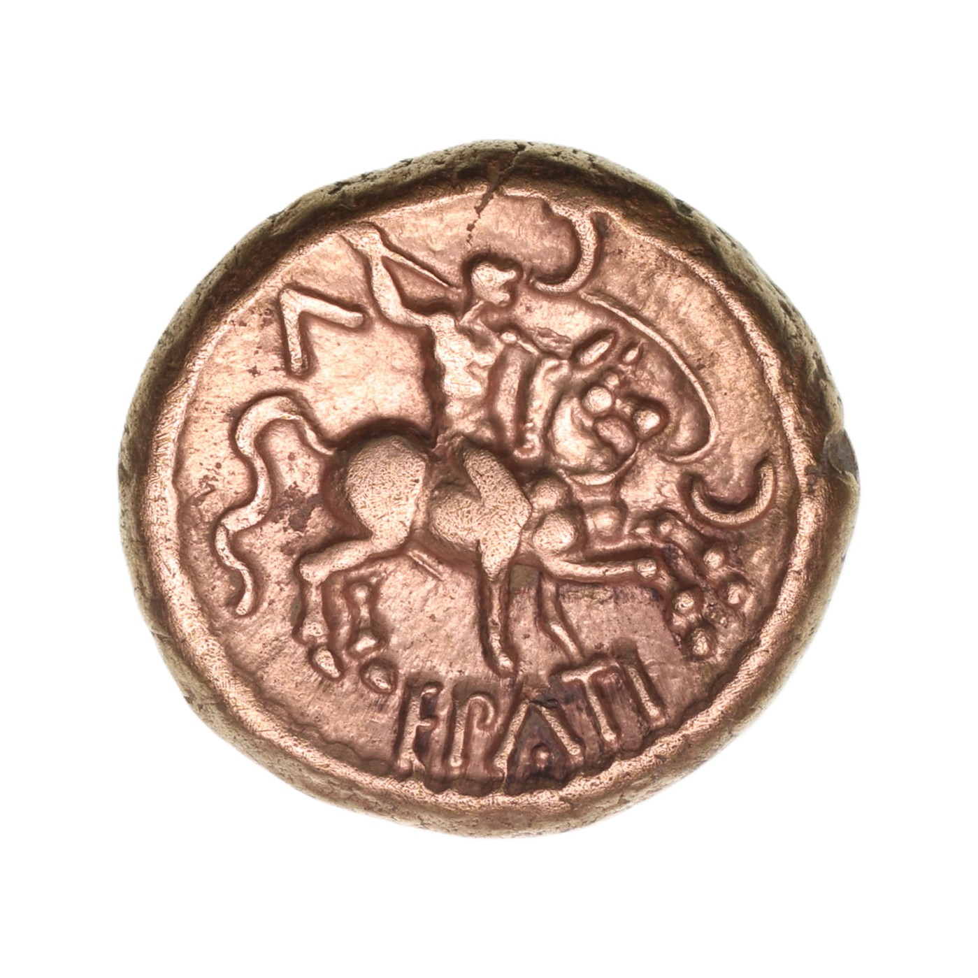 Regini & Atrebates Epaticcus AD 20-40 Gold Stater Corn War Warrior *Extremely Rare*