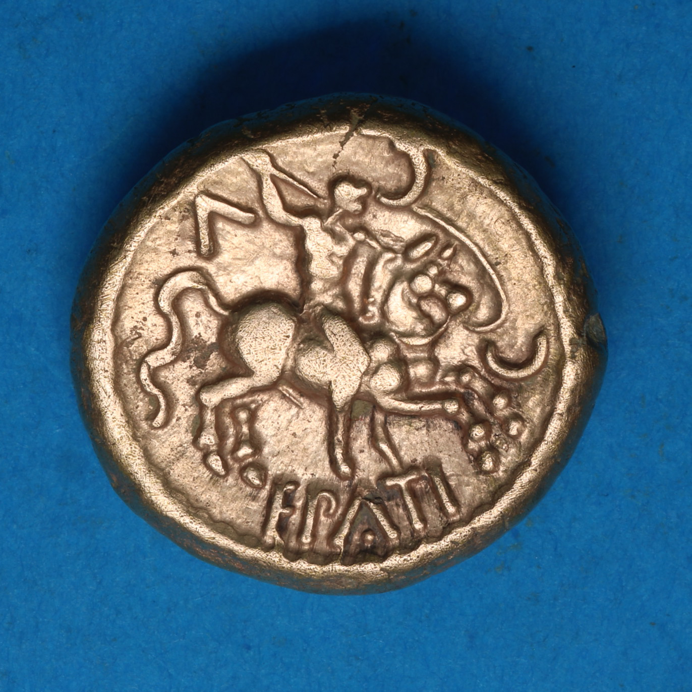 Regini & Atrebates Epaticcus AD 20-40 Gold Stater Corn War Warrior *Extremely Rare* - Image 3