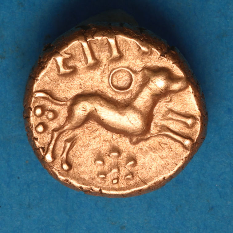 Regini & Atrebates Eppillus 20 BC-AD 1 Gold Quarter Stater Calleva Ring *Extremely Rare* - Image 3