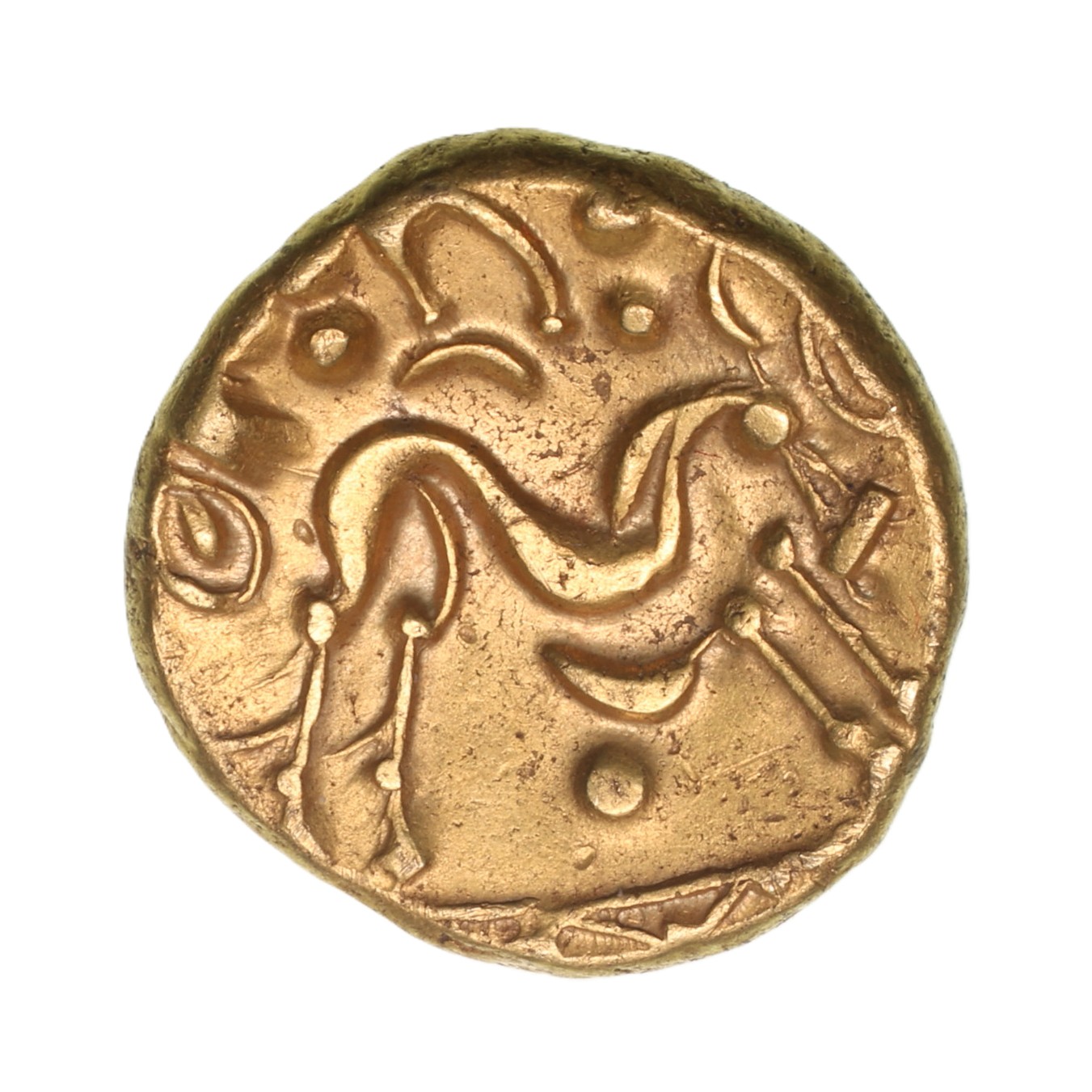 Gallo Belgic 1st Century BC Gold Stater Gallic War Uniface