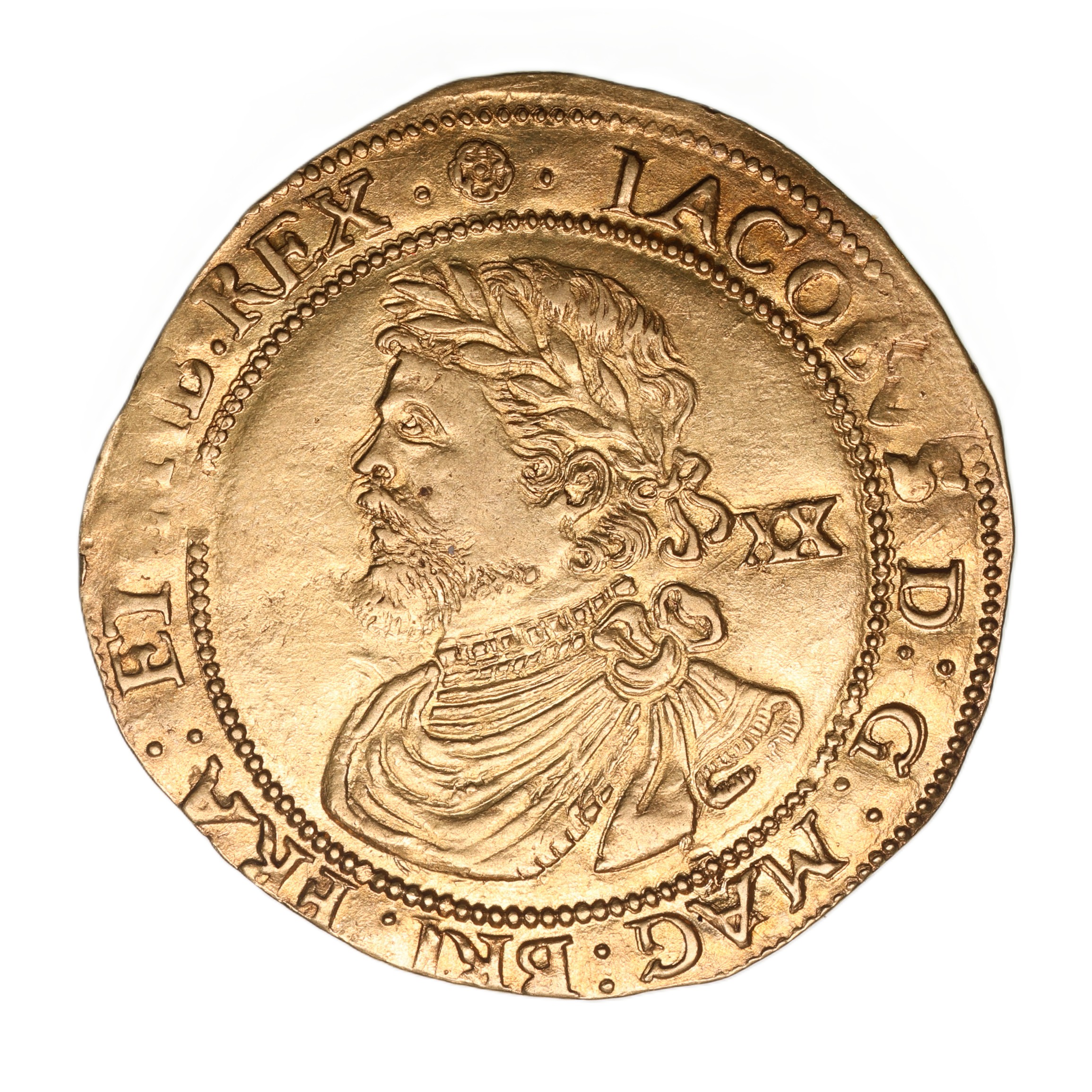 James I AD 1603-1625 Gold Laurel 3rd coinage Rose