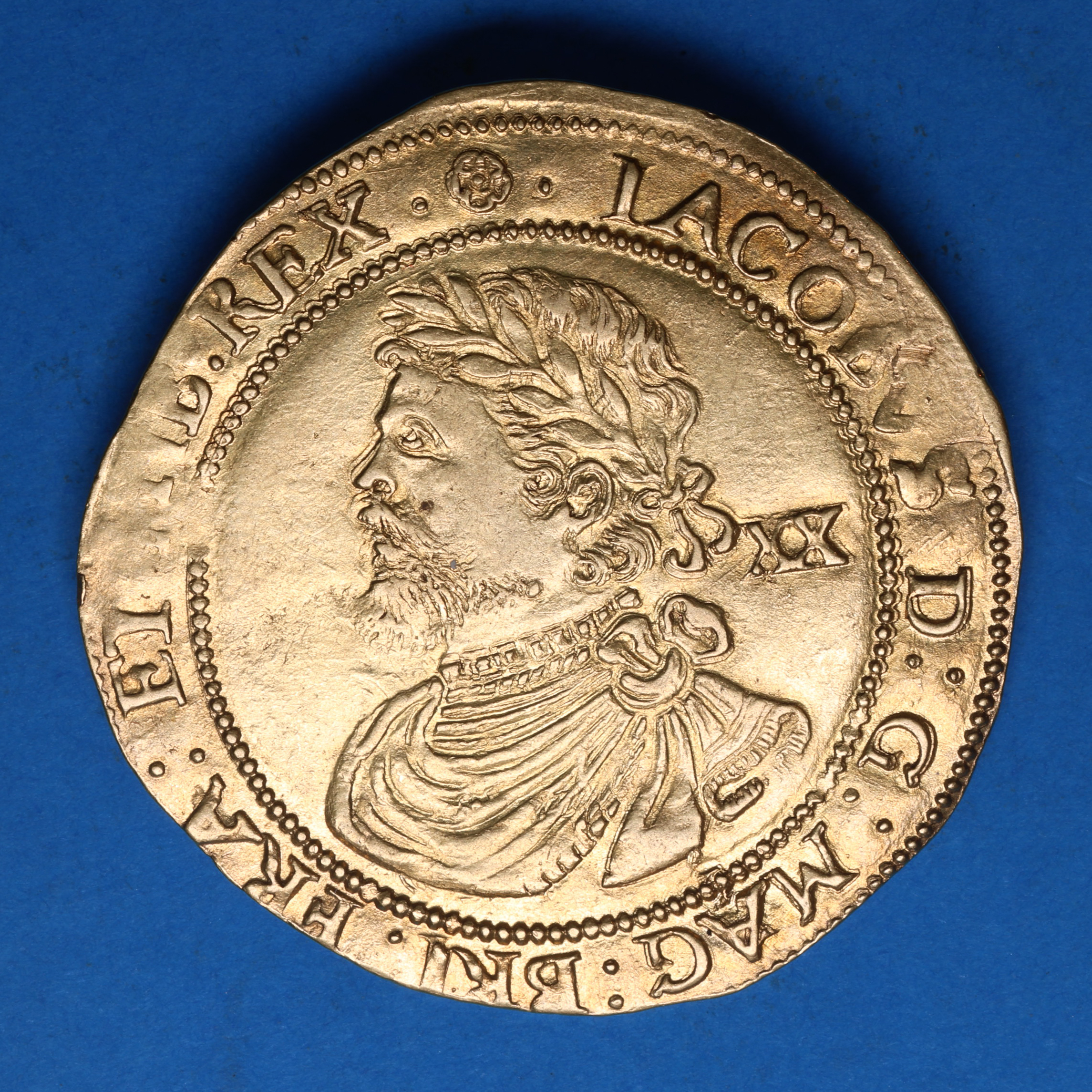 James I AD 1603-1625 Gold Laurel 3rd coinage Rose - Image 3