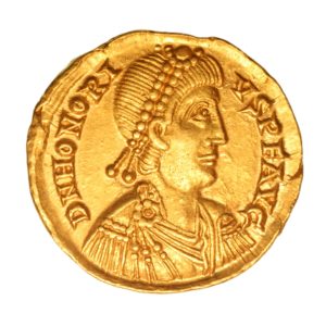 Honorius AD 393-423 Gold Solidus Ravenna